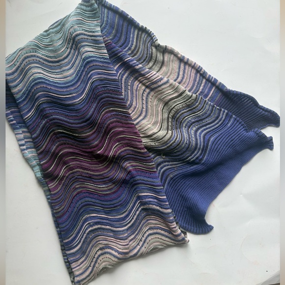 Missoni Accessories - Missoni Purple, Blue and Gray Knit Scarf